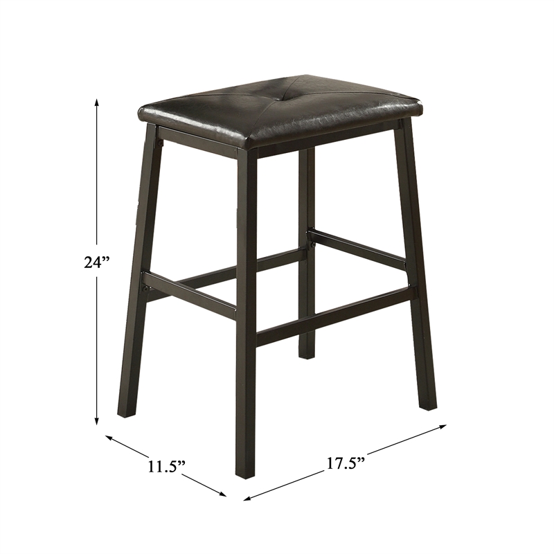 Pemberly Row 3 Piece Faux Marble Top Counter Height Dining Set in Black