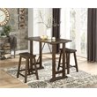 Pemberley Row Acacia Veneer Brown Cherry Counter Height Dining Set Rectangular Assembly Required