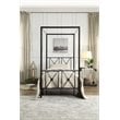 Pemberly Row Transitional Metal Twin Size Canopy Platform Bed in Black