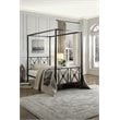 Pemberly Row Transitional Metal Twin Size Canopy Platform Bed in Black