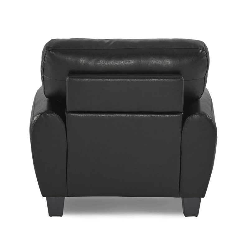 Pemberly Row 19'' Contemporary Faux Leather Upholstered Accent Chair in Black