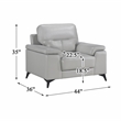 Pemberly Row Leather Match Accent Chair in Silver Gray