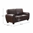 Pemberley Row Faux Leather Dark Brown Loveseat Rectangular 62.25