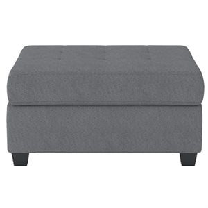 Pemberley Row Microfiber Dark Gray Ottoman Rectangular Interior Storage 33&quot x 24&quot x 17.5&quot Assembly Required