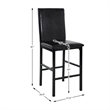 Pemberley Row Metal Black Counter Height Dining Chair Faux Leather 25