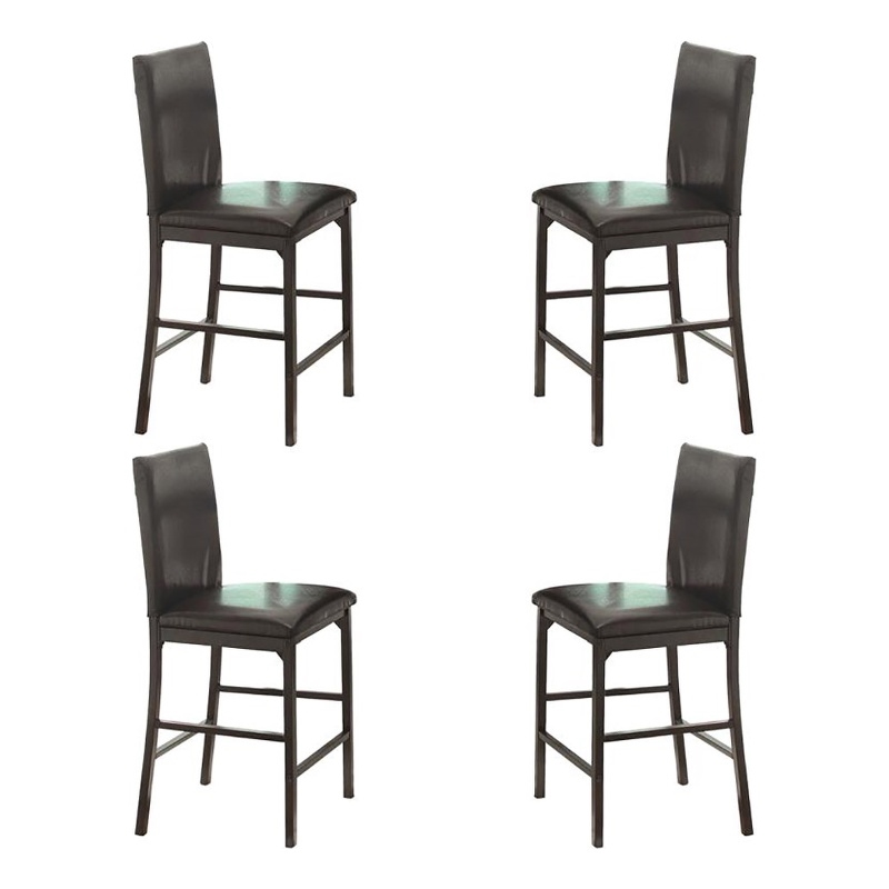 Pemberley Row Metal Black Counter Height Dining Chair Faux Leather 25