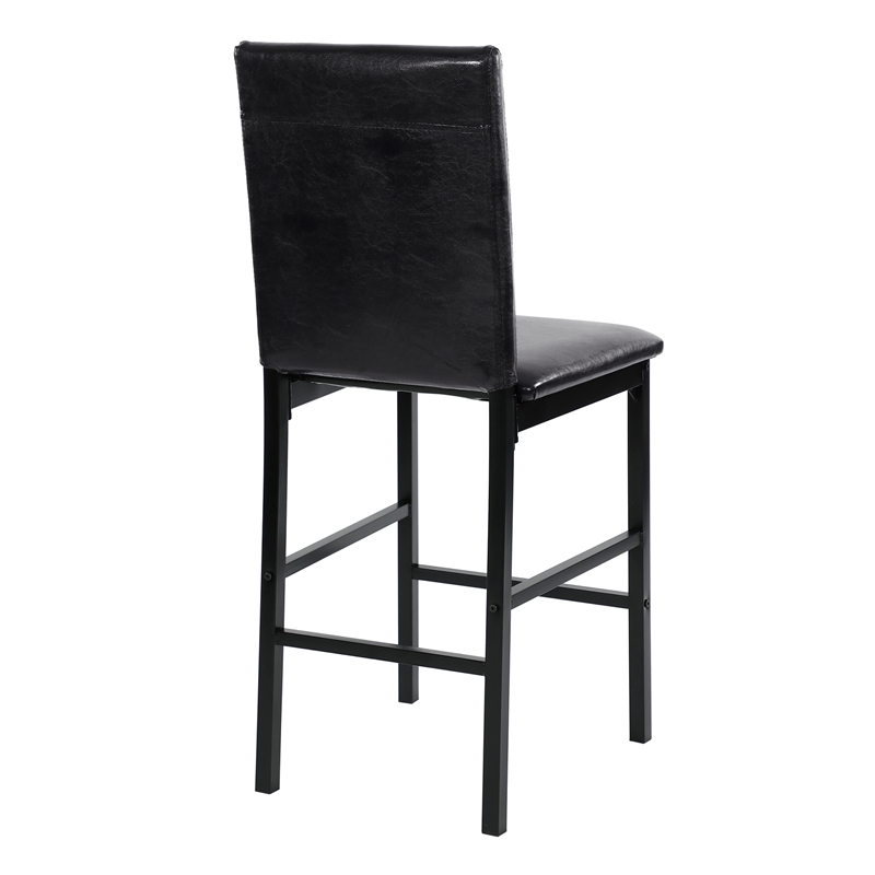 Pemberley Row Metal Black Counter Height Dining Chair Faux Leather 25