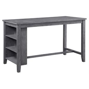 Pemberley Row Wood Gray Dining Table Rectangular Counter Height 60&quot Unassembled