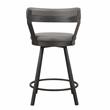 Pemberly Row Metal Swivel Counter Height Chair in Gray (Set of 2)