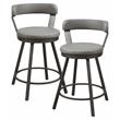 Pemberly Row Metal Swivel Counter Height Chair in Gray (Set of 2)