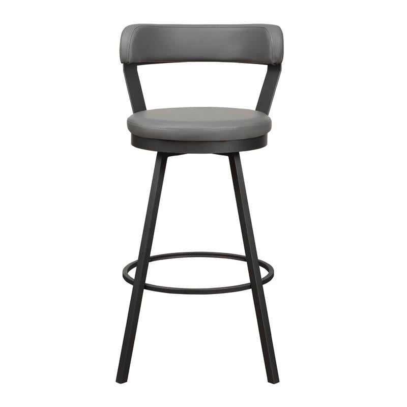 Pemberley Row Metal Mottled Silver Pub Height Chair Round Swivel 40.5