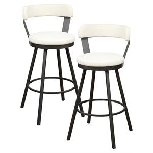 Pemberley Row Metal Mottled Silver Bar Height Chair Round Swivel 40.5&quot Unassembled
