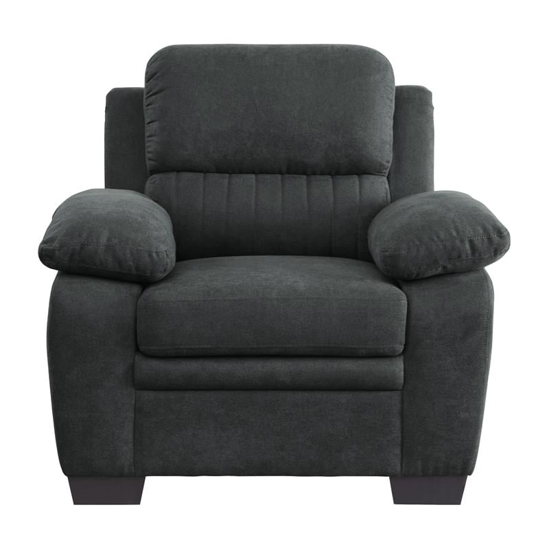 Pemberly Row 19.5'' Modern Polyester Fabric Upholstered Chair in Dark Gray