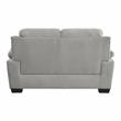 Pemberly Row Modern Textured Fabric Loveseat with Exposed Legs in Light Gray