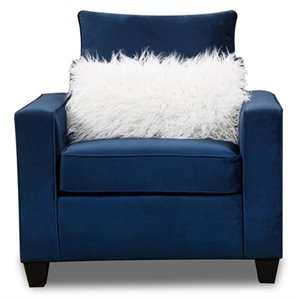 Pemberly Row Accent Chair with Accent Pillows in Navy Blue
