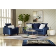 Pemberly Row Loveseat with Accent Pillows in Navy Blue