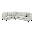 Pemberly Row Transitional 2 Piece Fabric Sectional with Accent Pillows in Cream