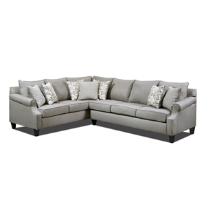 Pemberly Row 2-Piece Sectional with Accent Pillows in Gray