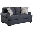Pemberly Row Loveseat with Accent Pillows in Navy Blue