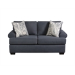 Pemberly Row Loveseat with Accent Pillows in Navy Blue