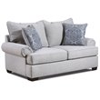 Pemberly Row Loveseat with Accent Pillows in Light Gray