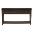 Pemberly Row Wood 2 Drawer Console Table in Driftwood Charcoal