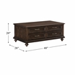 Pemberly Row Wood 4 Drawer Coffee Table in Espresso