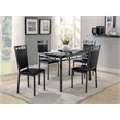Pemberly Row 5 Piece Faux Marble Top Dining Set in Black