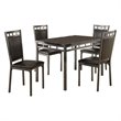Pemberly Row 5 Piece Faux Marble Top Dining Set in Black