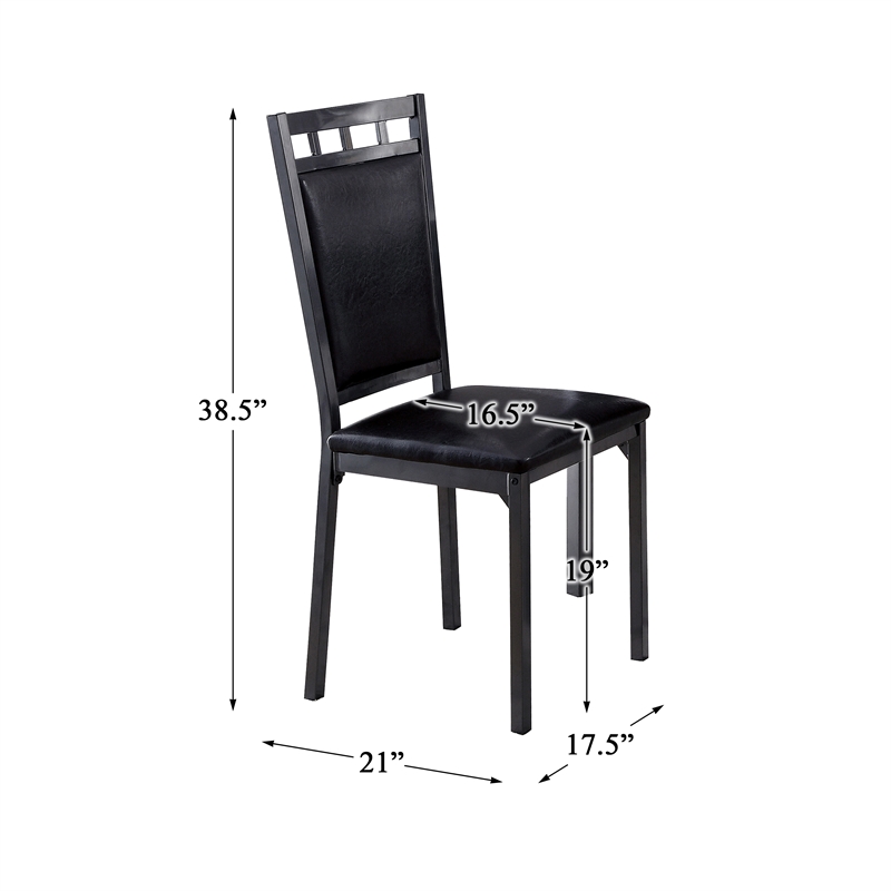Pemberly Row 5 Piece Faux Marble Top Dining Set in Black