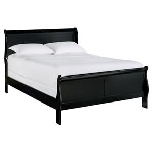 Pemberley Row Wood Black Sleigh Bed Full Unassembled