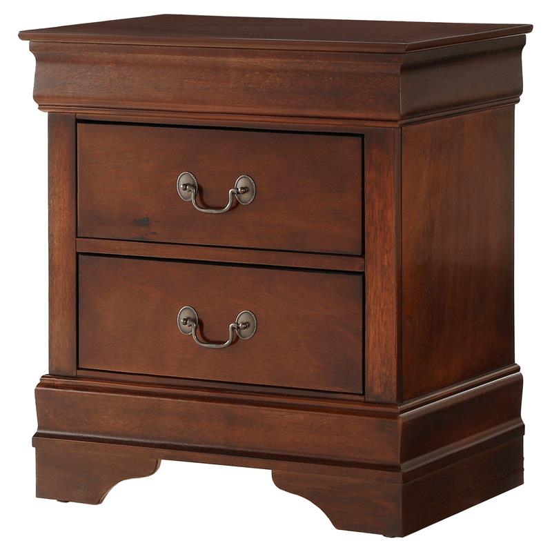 Pemberley Row Wood Brown Cherry Nightstand Rectangular 23.75