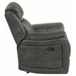 Pemberly Row Transitional Polished Microfiber Reclining Chair in Gray