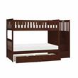 Pemberly Row Reversible Step Storage Wood Bunk Bed with Storage Boxes in Cherry