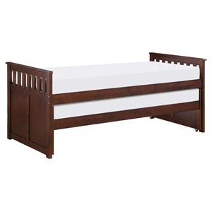 Pemberly Row Transitional Wood Twin/ Twin Bed in Dark Cherry