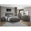 Pemberly Row Modern Wood Grain on Melamine Veneer Eastern King Bed in Gray