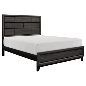 Pemberly Row Modern Wood Grain on Melamine Veneer Eastern King Bed in Gray