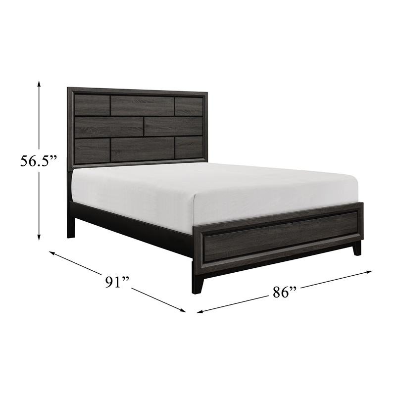 Pemberley Row Engineered Wood Gray California King Bed Rectangular 86