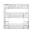 Pemberly Row Transitional Wood Triple Twin Bunk Bed in White