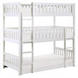 Pemberly Row Transitional Wood Triple Twin Bunk Bed in White
