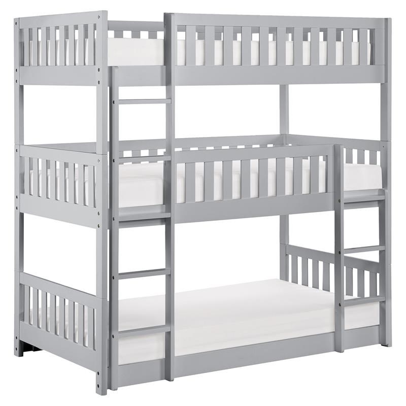 Pemberley Row Wood Gray Bunk Bed Rectangular Convertible 77.5