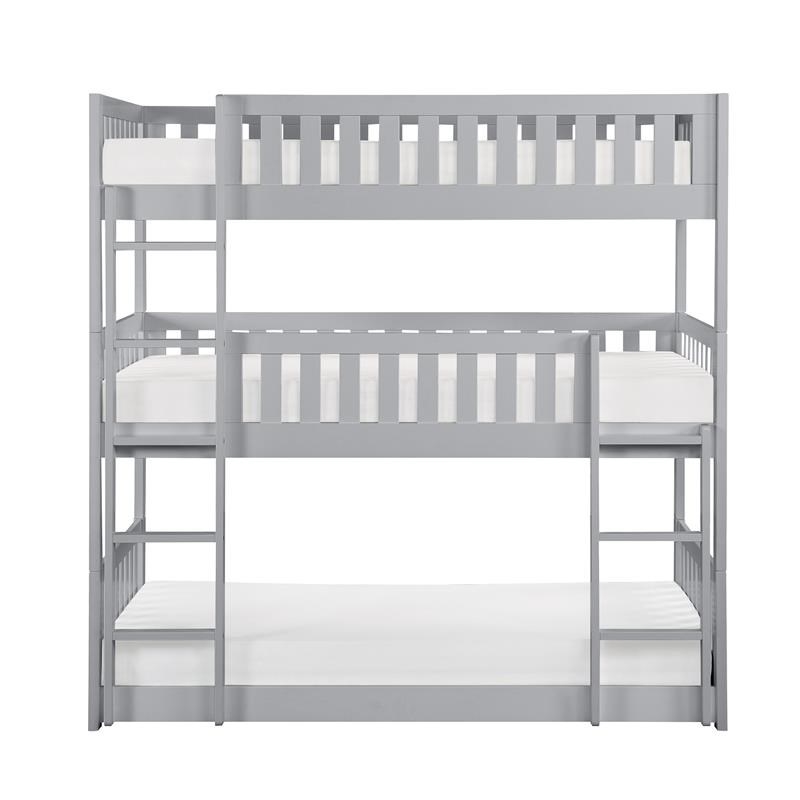 Pemberley Row Wood Gray Bunk Bed Rectangular Convertible 77.5