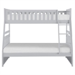 Pemberly Row Transitional Wood Twin over Full Bunk Bed in Gray