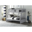 Pemberly Row Transitional Wood Twin over Full Bunk Bed in Gray