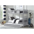 Pemberly Row Transitional Wood Twin over Twin Bunk Bed with Trundle Bed in Gray