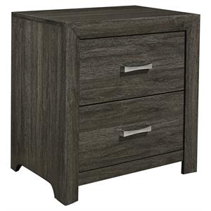 Pemberly Row 2-Drawers Contemporary Wood Nightstand in Dark Gray