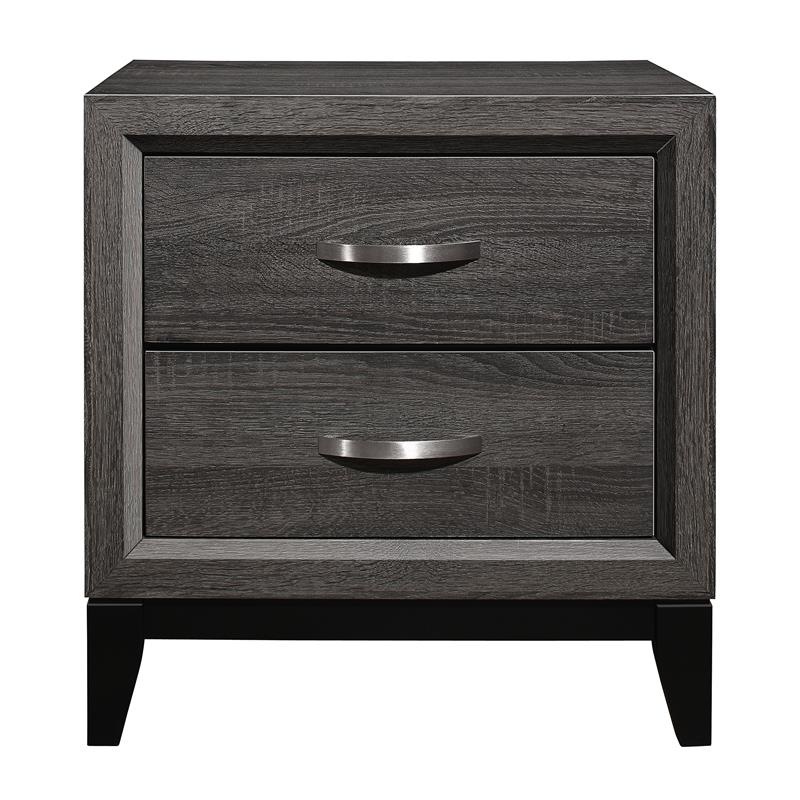 Pemberly Row 2-Dovetail Drawers Modern Wood Nightstand in Gray