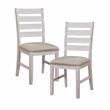 Pemberly Row 5-Piece Transitional Wood Dining Set in Grayish White and Brown