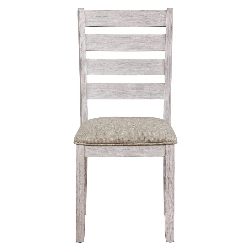 Pemberly Row 5-Piece Transitional Wood Dining Set in Grayish White and Brown