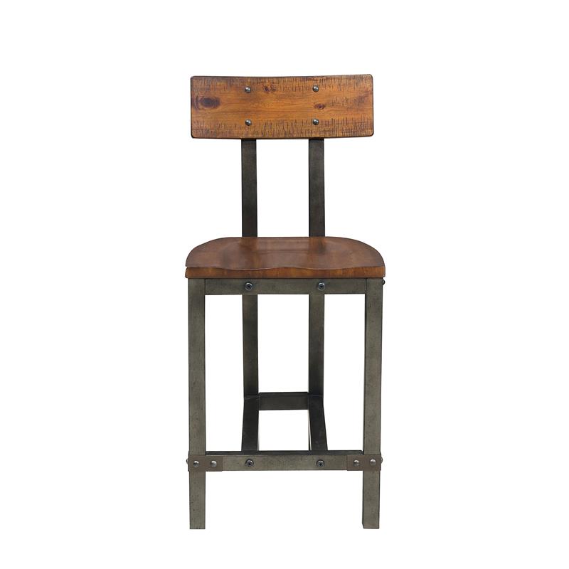Pemberly Row 5-Piece Transitional Wood Counter Height Dining Set in Brown
